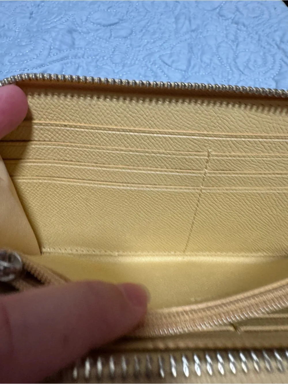 Coach Yellow Saffiano Leather Zip Wallet Yellow